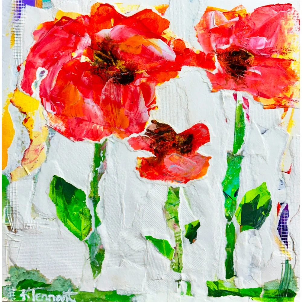 12x12 Original Collage | Whimsical Mixed Media Wall Art | Kathleen